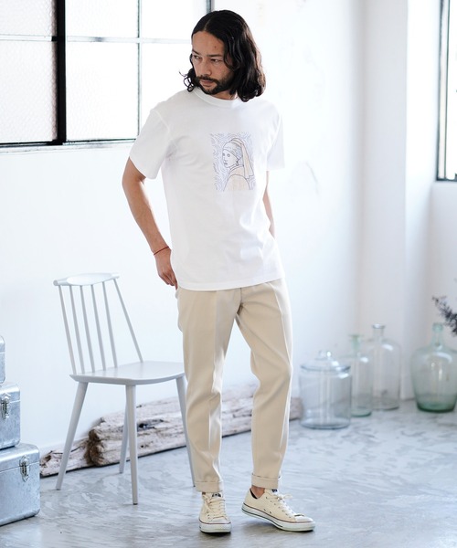 CAMBIO(カンビオ)の「mt7112- プリントT_フェルメール(真珠の耳飾りの少女) Tシャツ(Tシャツ/カットソー・メンズ・サンドベージュ/スミクロ/ホワイト・M/L/S/XL)」の20枚目の写真