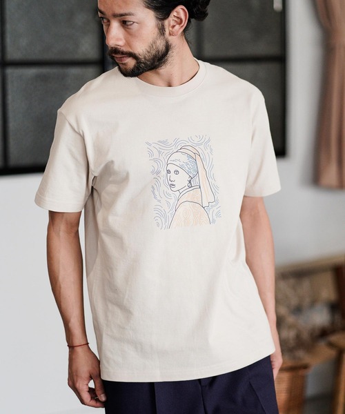【入手困難モデル】FR2☆フェルメール 真珠耳飾り少女プリントTシャツ/2633 セール】mt7112- プリントT_フェルメール（真珠の耳飾りの少女） T