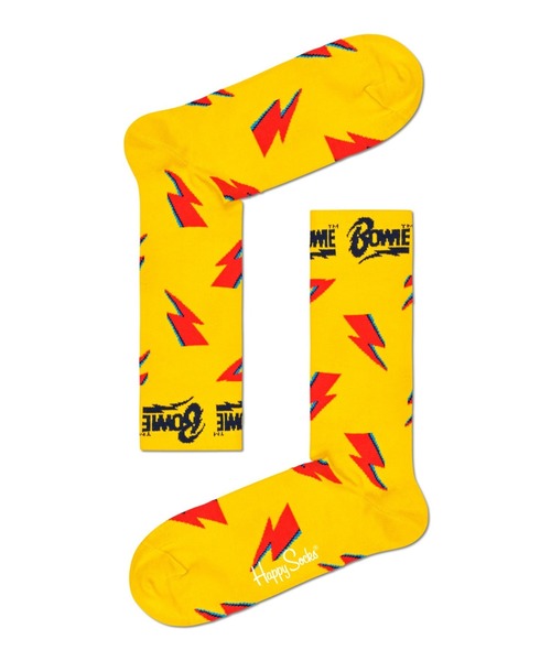 Happy Socks（ハッピーソックス）の「【Limited】Happy Socks × David Bowie FLASHY BOWIE クルーソックス 14211007（ソックス/靴下・メンズ・イエロー・M/L）」の3枚目の写真