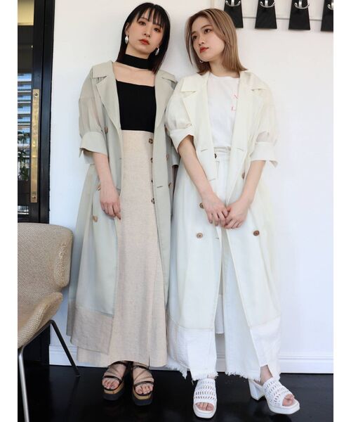 MURUA(ムルーア)の「シアーオーバートレンチコート(トレンチコート・レディース・ホワイト/カーキ/その他1・FREE)」の16枚目の写真