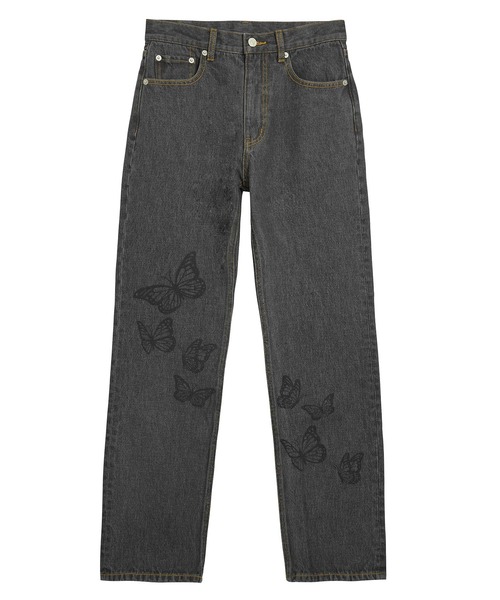 X-girl（エックスガール）の「BUTTERFLY PRINT DENIM PANTS