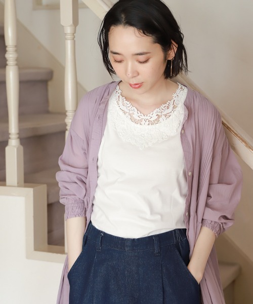 studio CLIP（スタディオクリップ）の「2WAYレースタンクトップ（タンクトップ・レディース・その他2/スモーク/その他1/オフホワイト/ライトグレー・X-LARGE/LARGE/XXX-LARGE/MEDIUM/XX-LARGE）」の2枚目の写真