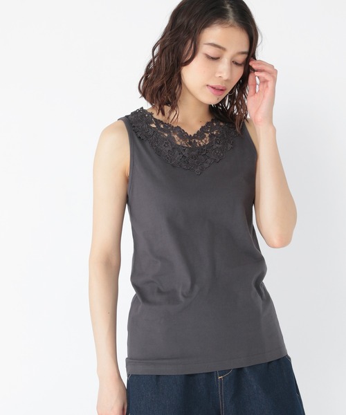 studio CLIP（スタディオクリップ）の「2WAYレースタンクトップ（タンクトップ・レディース・その他2/スモーク/その他1/オフホワイト/ライトグレー・X-LARGE/LARGE/XXX-LARGE/MEDIUM/XX-LARGE）」の4枚目の写真