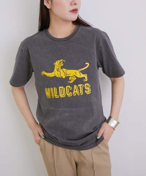 MIXTA（ミクスタ）の「【MIXTA for MADEMOISELLE】ワイルドキャットTシャツ（Tシャツ/カットソー・レディース・キナリ/ブラック/サックスブルー・FREE）」の2枚目の写真