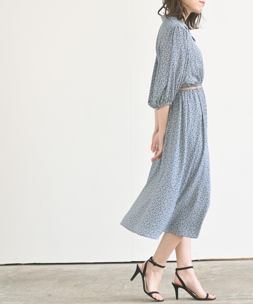 rps（アールピーエス）の「ボリューム袖開襟ワンピース（ワンピース・レディース・ブラック系その他2/ブルー/ブラック/アイボリー・M）」の14枚目の写真