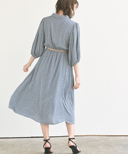 rps（アールピーエス）の「ボリューム袖開襟ワンピース（ワンピース・レディース・ブラック系その他2/ブルー/ブラック/アイボリー・M）」の22枚目の写真