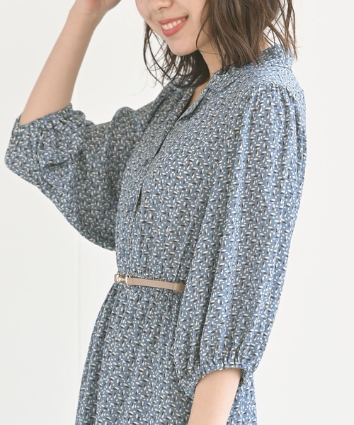 rps（アールピーエス）の「ボリューム袖開襟ワンピース（ワンピース・レディース・ブラック系その他2/ブルー/ブラック/アイボリー・M）」の7枚目の写真