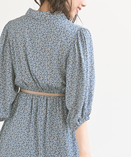 rps（アールピーエス）の「ボリューム袖開襟ワンピース（ワンピース・レディース・ブラック系その他2/ブルー/ブラック/アイボリー・M）」の11枚目の写真