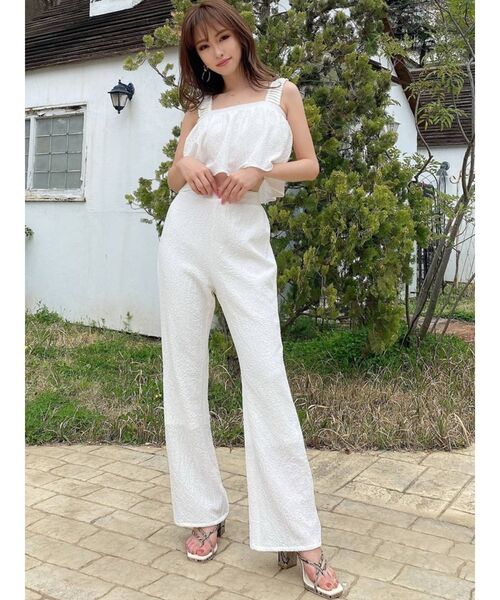 RESEXXY（リゼクシー）の「シャーリングパンツ【セットアップ着用可能】（その他パンツ・レディース・ホワイト/ブラック/ベージュ・FREE）」の9枚目の写真