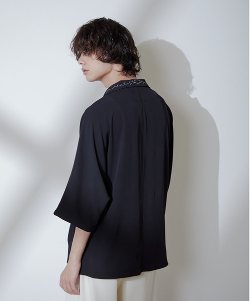 Loose/ルース(ルース)の「ドレープトロミ ドルマン刺繍シャツ(シャツ/ブラウス・メンズ・ホワイト/ブラック・S/M/L)」の15枚目の写真