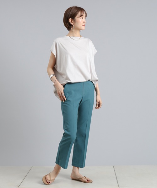 DouDou（ドゥドゥ）の「ワイドビッグT（Tシャツ/カットソー・レディース・オフホワイト/チャコールグレー/グレイッシュベージュ/ピンク・FREE）」の6枚目の写真