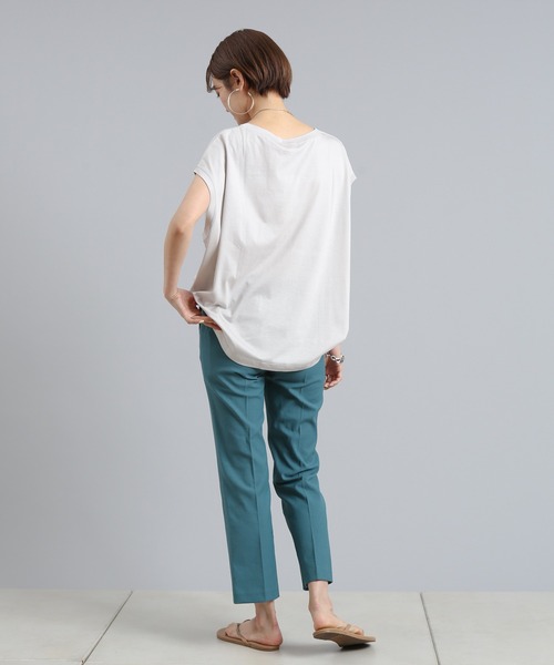 DouDou（ドゥドゥ）の「ワイドビッグT（Tシャツ/カットソー・レディース・オフホワイト/チャコールグレー/グレイッシュベージュ/ピンク・FREE）」の8枚目の写真