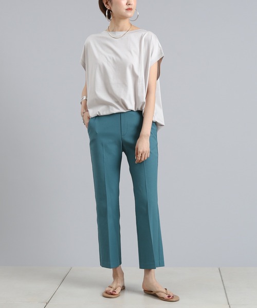 DouDou（ドゥドゥ）の「ワイドビッグT（Tシャツ/カットソー・レディース・オフホワイト/チャコールグレー/グレイッシュベージュ/ピンク・FREE）」の9枚目の写真