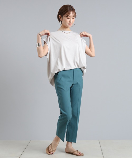 DouDou（ドゥドゥ）の「ワイドビッグT（Tシャツ/カットソー・レディース・オフホワイト/チャコールグレー/グレイッシュベージュ/ピンク・FREE）」の10枚目の写真