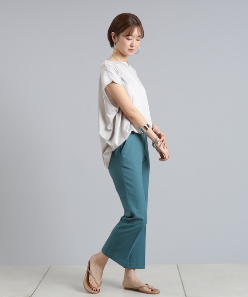 DouDou（ドゥドゥ）の「ワイドビッグT（Tシャツ/カットソー・レディース・オフホワイト/チャコールグレー/グレイッシュベージュ/ピンク・FREE）」の12枚目の写真