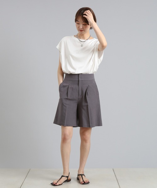 DouDou（ドゥドゥ）の「ワイドビッグT（Tシャツ/カットソー・レディース・オフホワイト/チャコールグレー/グレイッシュベージュ/ピンク・FREE）」の17枚目の写真