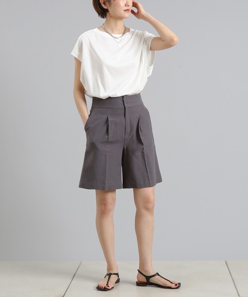 DouDou（ドゥドゥ）の「ワイドビッグT（Tシャツ/カットソー・レディース・オフホワイト/チャコールグレー/グレイッシュベージュ/ピンク・FREE）」の18枚目の写真