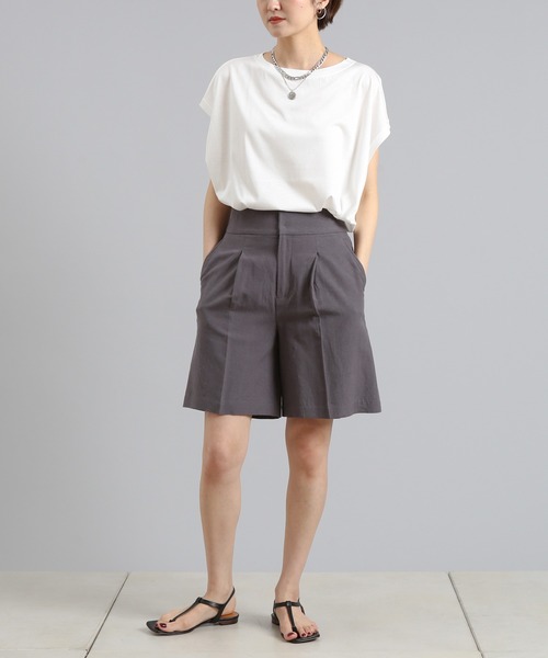 DouDou（ドゥドゥ）の「ワイドビッグT（Tシャツ/カットソー・レディース・オフホワイト/チャコールグレー/グレイッシュベージュ/ピンク・FREE）」の21枚目の写真