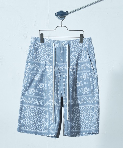 SHINYAKOZUKA（シンヤコヅカ）の「【SHINYA KOZUKA / シンヤコヅカ】21SS SUMMER SHORTS WITH RAYN SPOONER(サマーショーツ)（その他パンツ・メンズ・ホワイト/グリーン・SMALL/MEDIUM）」の2枚目の写真