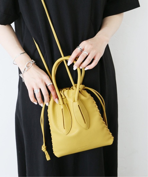 ADD CULUMN（アドカラム）の「■■■【ADD CULUMN/アドカラム】FAKE LEATHERMINI BAG：ショルダーバッグ（ショルダーバッグ・レディース・ブラック/アイボリー/イエロー/シルバー・FREE）」の3枚目の写真