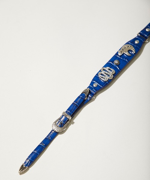 値下しました！TOGA PULLA メタルレザーベルト　ブルー 値下しました！TOGA PULLA メタルレザーベルト ブルー