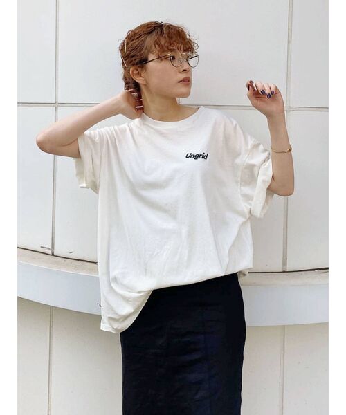 Ungrid（アングリッド）の「【10周年限定】UngridバッグロゴデザインTee（Tシャツ/カットソー・レディース・ブルー/チャコールグレー/オフホワイト・FREE）」の16枚目の写真