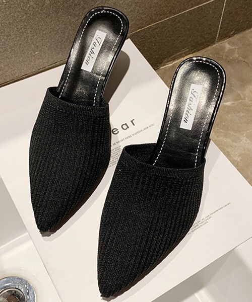 JUNOAH（ジュノア）の「ニットミュールヒールサンダル（サンダル・レディース・ブラック/ベージュ/イエロー・40/38/39/36/37）」の10枚目の写真