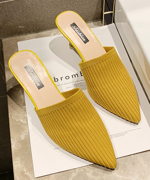 JUNOAH（ジュノア）の「ニットミュールヒールサンダル（サンダル・レディース・ブラック/ベージュ/イエロー・40/38/39/36/37）」の13枚目の写真