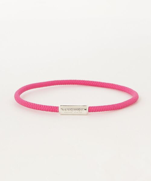 VANQUISH(ヴァンキッシュ)の「METAL TOP RUBBER BRACELET ~JAPAN MADE~ *(ブレスレット・レディース・ブラック/ターコイズブルー/ピンク・FREE)」の1枚目の写真