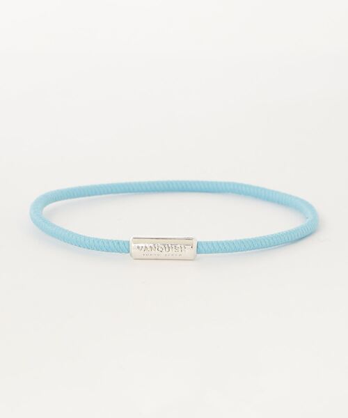 VANQUISH(ヴァンキッシュ)の「METAL TOP RUBBER BRACELET ~JAPAN MADE~ *(ブレスレット・レディース・ブラック/ターコイズブルー/ピンク・FREE)」の3枚目の写真