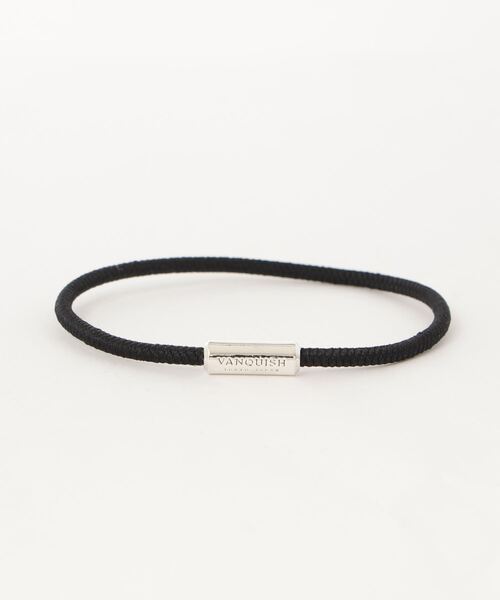 VANQUISH（ヴァンキッシュ）の「METAL TOP RUBBER BRACELET ～JAPAN MADE～　＊（ブレスレット・レディース・ブラック/ピンク/ターコイズブルー・FREE）」の2枚目の写真