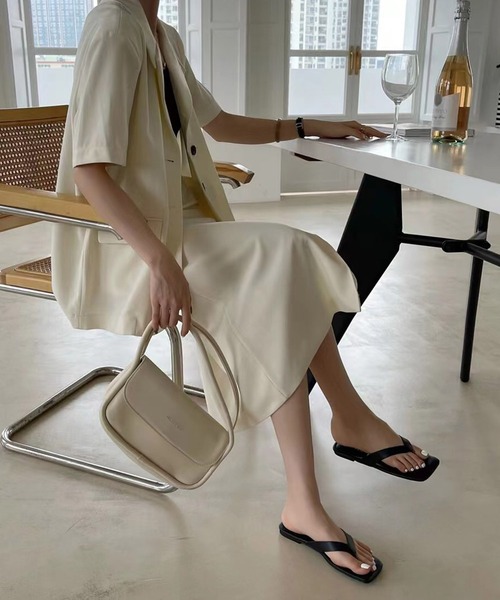 SMILE ORCHID（スマイルオーキッド）の「スクエアトゥトングサンダル（サンダル・レディース・ホワイト/ブラック/グリーン/レオパード/パイソン・38/39/37）」の17枚目の写真