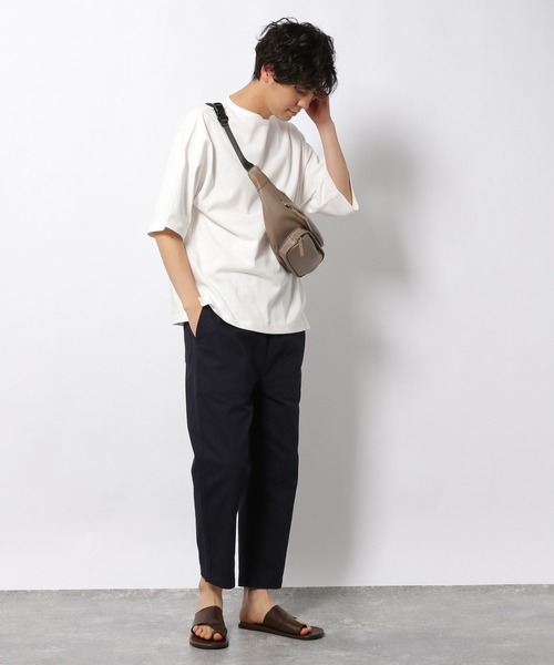 LAKOLE（ラコレ）の「フロントポケットフェイクレザーボディバッグ / 952109（ボディバッグ/ウエストポーチ・メンズ・ブラウン系その他/ブラック・FREE）」の4枚目の写真