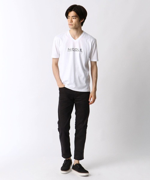 NICOLE CLUB FOR MEN（ニコルクラブフォーメン）の「ダブルシルケットロゴプリントT（Tシャツ/カットソー・メンズ・ホワイト系その他/ホワイト系その他2/ブラック系その他/ブラック系その他2・MEDIUM/LARGE/X-LARGE/XX-LARGE）」の8枚目の写真
