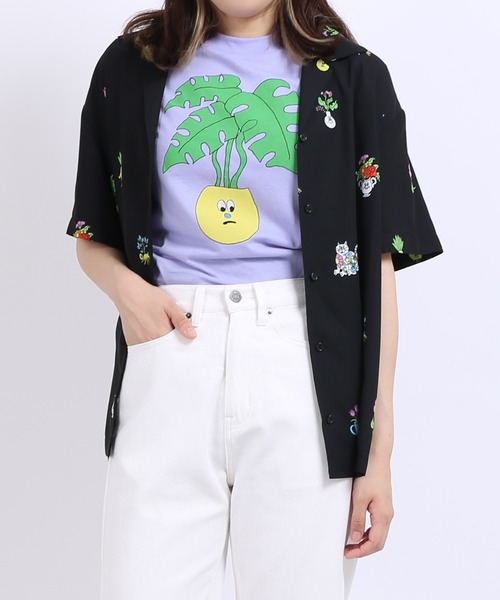 PUNYUS(プニュズ)の「フラワーフレンズ開襟シャツ(シャツ/ブラウス・レディース・ホワイト/ブラック/ピンク・1/2/4/3)」の8枚目の写真