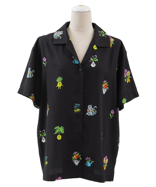 PUNYUS(プニュズ)の「フラワーフレンズ開襟シャツ(シャツ/ブラウス・レディース・ホワイト/ブラック/ピンク・1/2/4/3)」の10枚目の写真