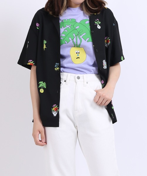 PUNYUS(プニュズ)の「フラワーフレンズ開襟シャツ(シャツ/ブラウス・レディース・ホワイト/ブラック/ピンク・1/2/4/3)」の20枚目の写真