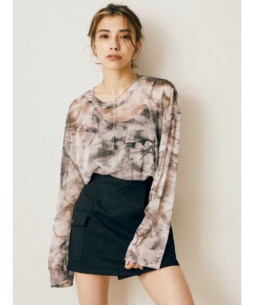 EVRIS（エヴリス）の「パッチポケットトラップミニスカート（スカート・レディース・カーキ/ブラック/アイボリー・MEDIUM/SMALL）」の6枚目の写真