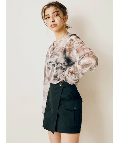 EVRIS（エヴリス）の「パッチポケットトラップミニスカート（スカート・レディース・カーキ/ブラック/アイボリー・MEDIUM/SMALL）」の7枚目の写真