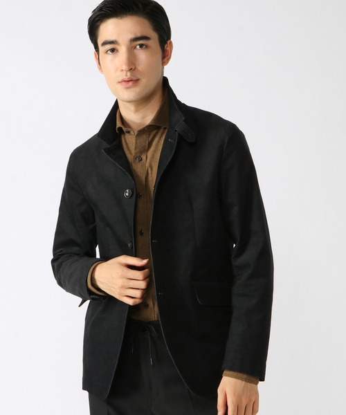 CROWDED CLOSET（クラウデッドクローゼット）の「コットンベロアストレッチジャケットブルゾン（ブルゾン・メンズ・ブラック/キャメル/グレイッシュベージュ・01/02/03）」の2枚目の写真