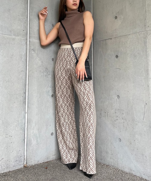 SPIRALGIRL(スパイラルガール)の「ジャガードニットパンツ(その他パンツ・レディース・ブラック/ブラウン・FREE)」の13枚目の写真