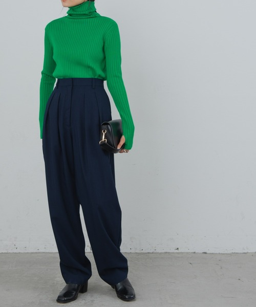 Aunt Marie's（アントマリーズ）の「ツータックパンツ / 低身長向けSサイズ有（スラックス・レディース・ブラック/オレンジ/ネイビー/グリーン/グレー・SMALL/FREE）」の4枚目の写真