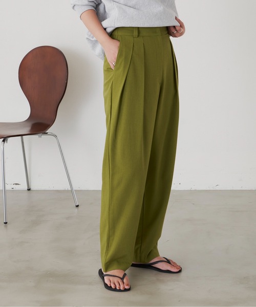 Aunt Marie's（アントマリーズ）の「ツータックパンツ / 低身長向けSサイズ有（スラックス・レディース・ブラック/オレンジ/ネイビー/グリーン/グレー・SMALL/FREE）」の9枚目の写真