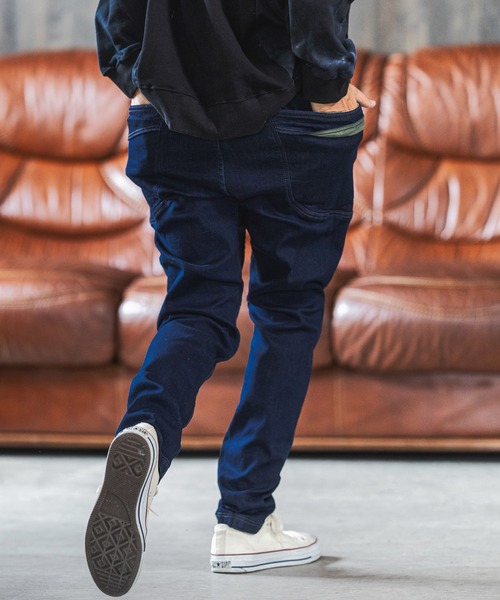 CAMBIO（カンビオ）の「mp9358-Accent Pocket Denim Jodhpurs Pants パンツ（デニムパンツ・メンズ・ブルー/ノンウォッシュ/インディゴブルー・M/S/L）」の3枚目の写真