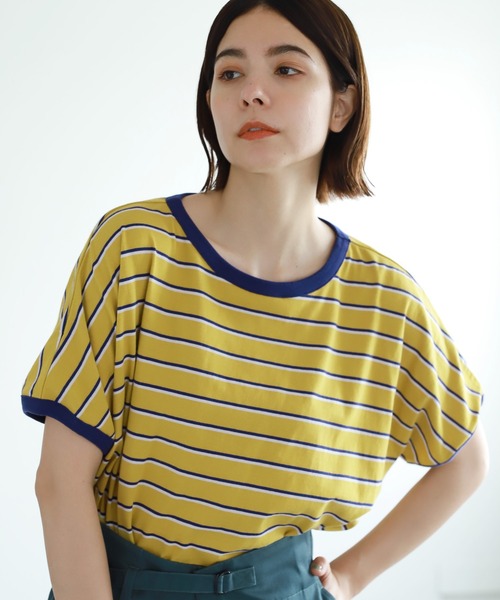 niko and...(ニコアンド)の「リンガーワイドアソートTシャツ(Tシャツ/カットソー・レディース・オフホワイト/イエロー/グリーン/チャコール/ライトイエロー/セージグリーン・FREE)」の5枚目の写真