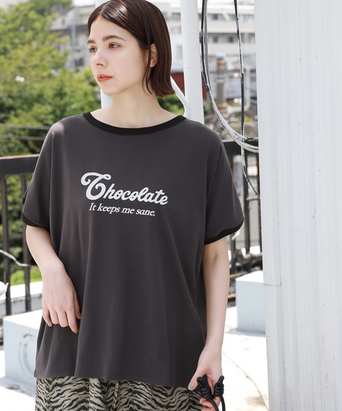 niko and...(ニコアンド)の「リンガーワイドアソートTシャツ(Tシャツ/カットソー・レディース・オフホワイト/イエロー/グリーン/チャコール/ライトイエロー/セージグリーン・FREE)」の3枚目の写真