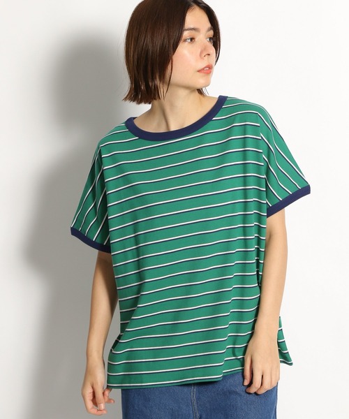 niko and...(ニコアンド)の「リンガーワイドアソートTシャツ(Tシャツ/カットソー・レディース・オフホワイト/イエロー/グリーン/チャコール/ライトイエロー/セージグリーン・FREE)」の1枚目の写真