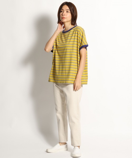 niko and...(ニコアンド)の「リンガーワイドアソートTシャツ(Tシャツ/カットソー・レディース・オフホワイト/イエロー/グリーン/チャコール/ライトイエロー/セージグリーン・FREE)」の7枚目の写真