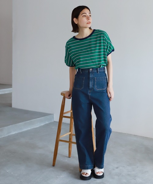 niko and...(ニコアンド)の「リンガーワイドアソートTシャツ(Tシャツ/カットソー・レディース・オフホワイト/イエロー/グリーン/チャコール/ライトイエロー/セージグリーン・FREE)」の10枚目の写真