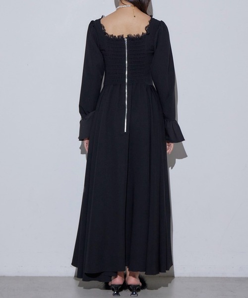 Romansual（ロマンシュアル）の「Romansual/ボリュームフレアスカラップワンピース（ワンピース・レディース・ピンク/ブラック・FREE）」の11枚目の写真